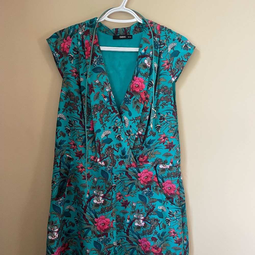 OASIS GREEN ROMPER WITH BELT